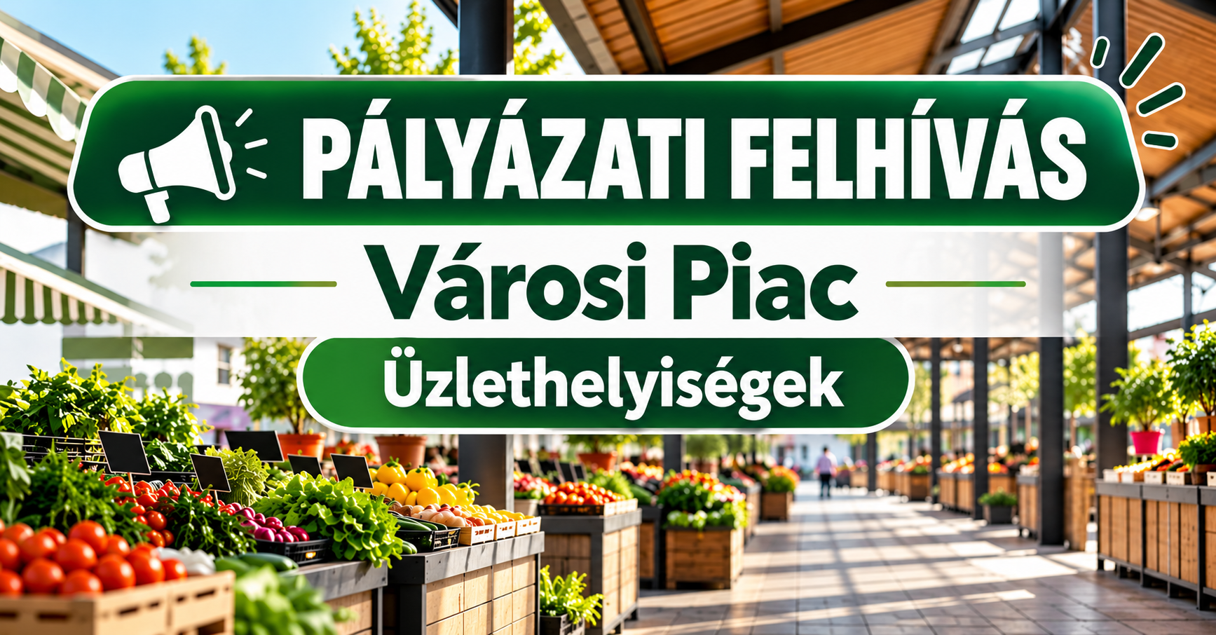 PÁLYÁZATI FELHÍVÁS – Városi Piac – Üzlethelyiségek